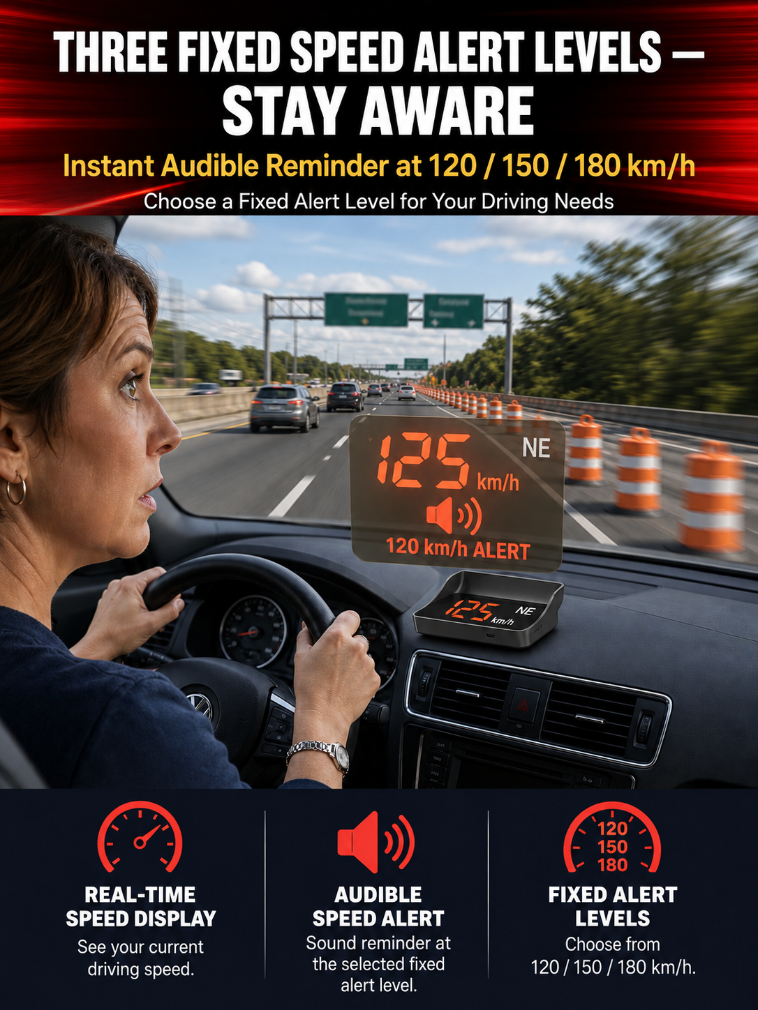 【Smart In-Car HUD Co-Pilot】Works on Sedans, SUVs, Pickups, RVs, and More! 30-Day Risk-Free Trial