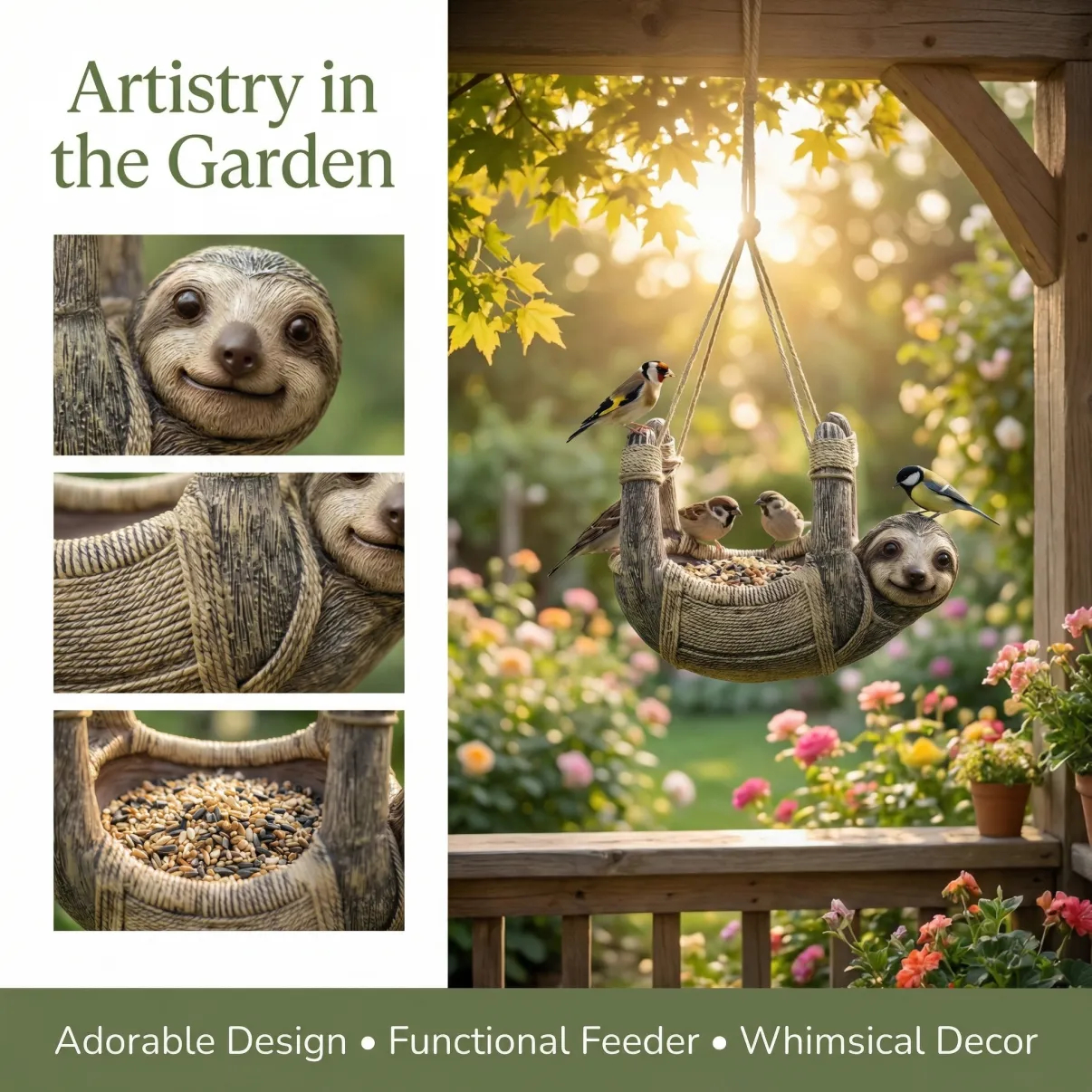 🎈Sloth Hanging Bird Feeder-