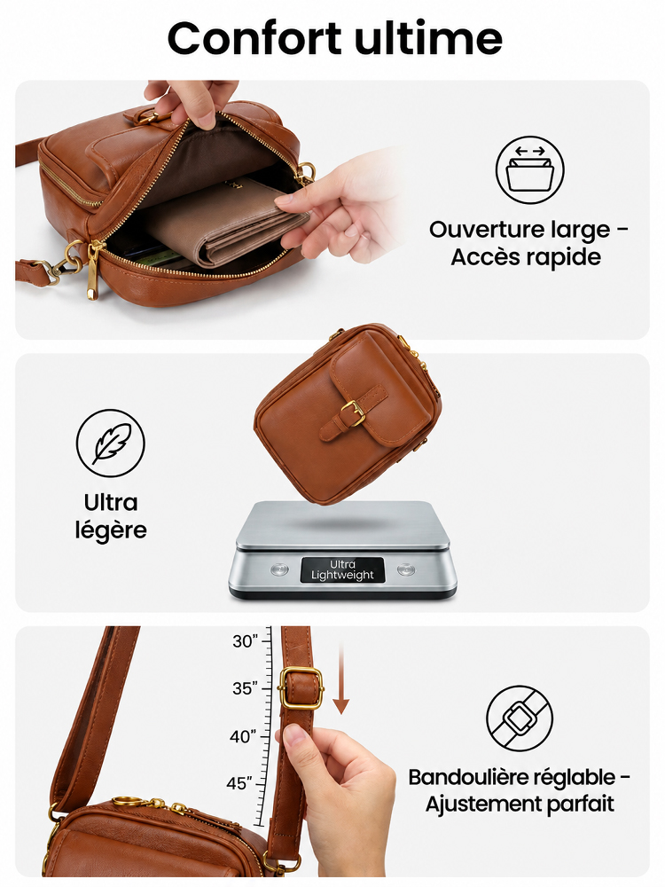 Sac Bandoulière Unisexe Tendance avec Protection RFID | À Moitié Prix ! Haut de gamme et organisation parfaite en un seul sac – offrez-vous cet accessoire digne d'Hollywood pour le prix d'un burger!
