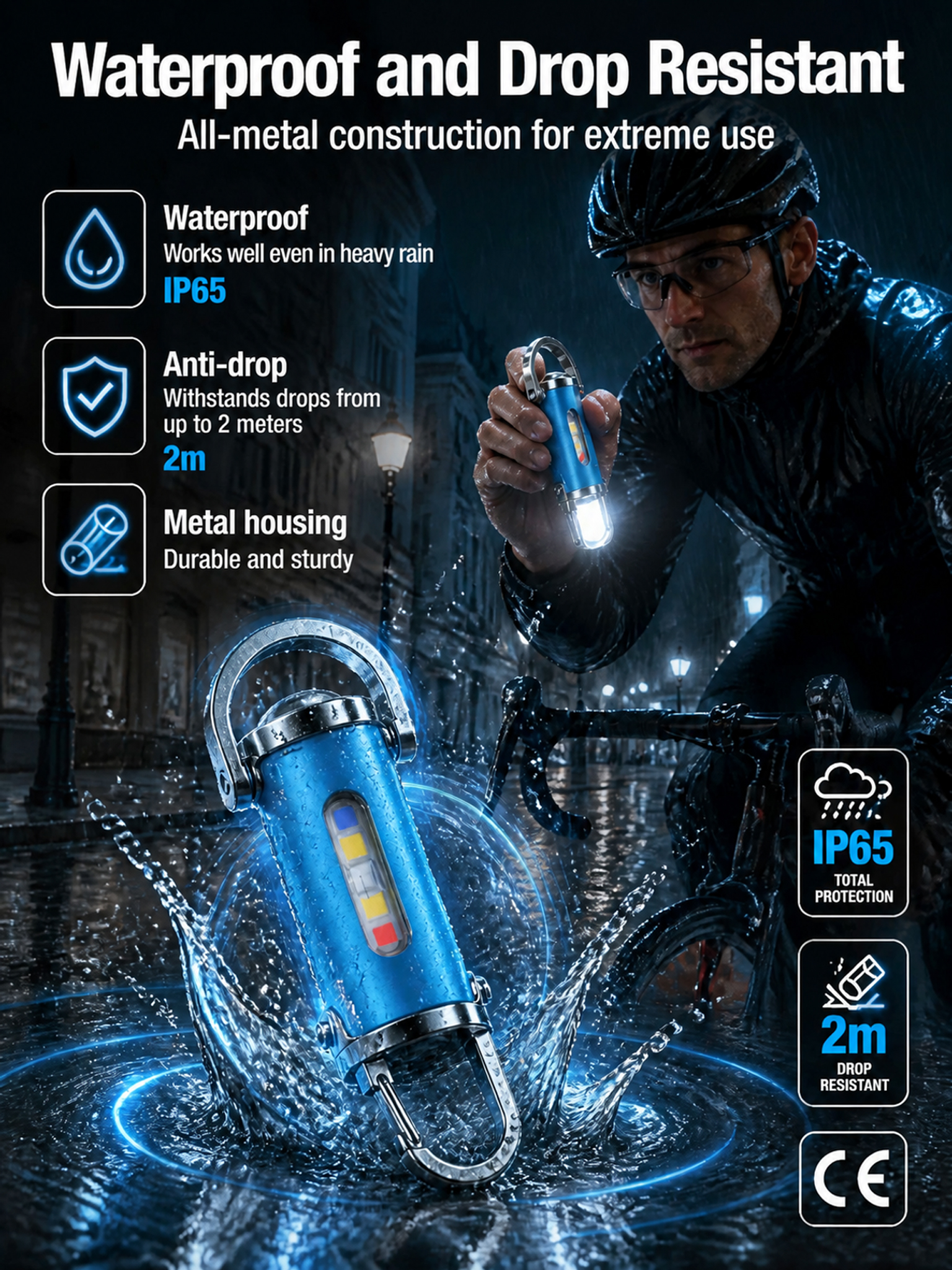 【3-in-1 Multifunction】SOS Emergency Light Flashlight【Buy 1 Get 1 Free】