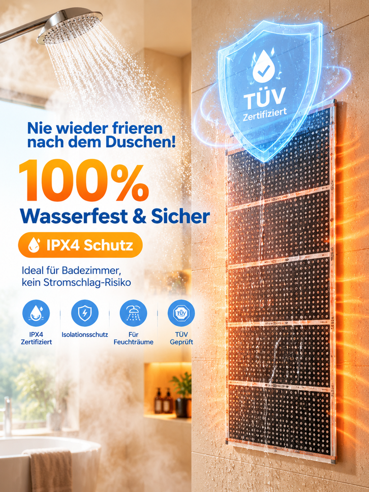 Graphen Infrarot Wandheizung🔥 | 3 Sek. Schnellheizung | A+++ Energiesparend | Ohne Bohren ☀️ | Nur 1 kWh pro Nacht | 20 Min. Schnellaufheizung🏠