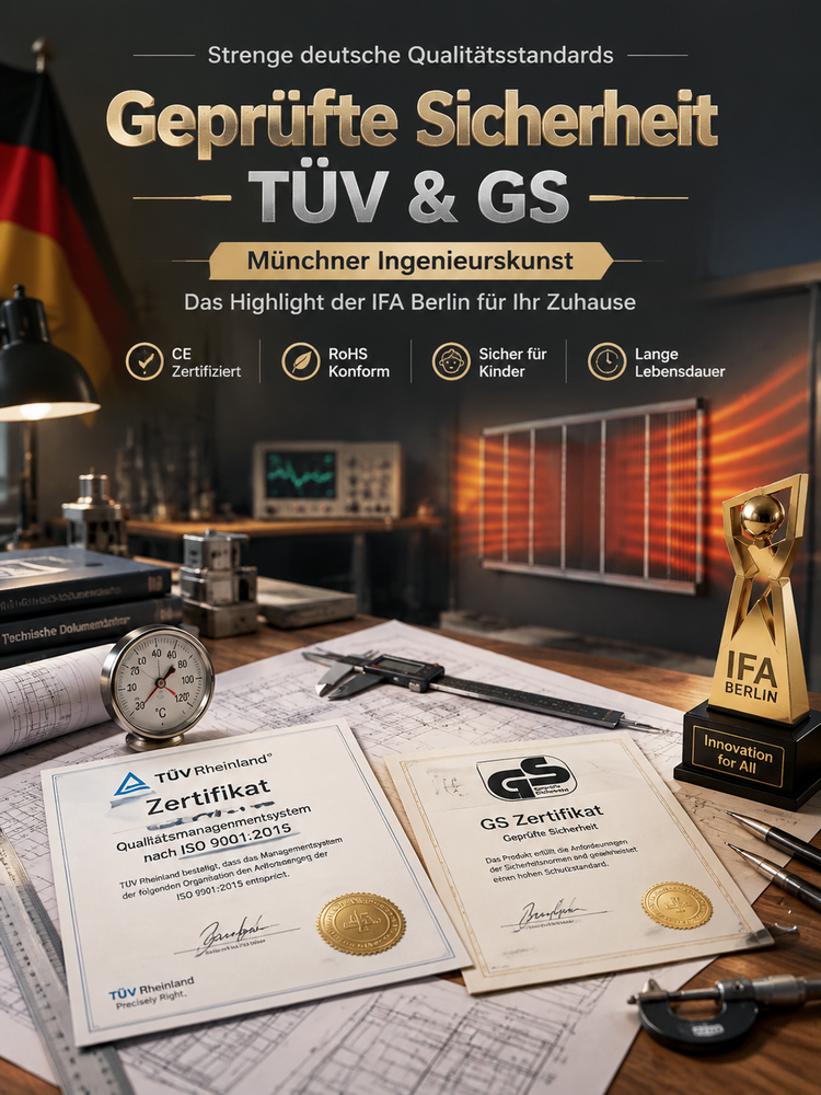 Graphen Infrarot Wandheizung🔥 | 3 Sek. Schnellheizung | A+++ Energiesparend | Ohne Bohren ☀️ | Nur 1 kWh pro Nacht | 20 Min. Schnellaufheizung🏠