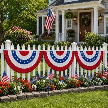 3 x 6 Ft LED Patriotic Bunting Banner--✨ A Brilliant Patriotic Display for Every American Home
