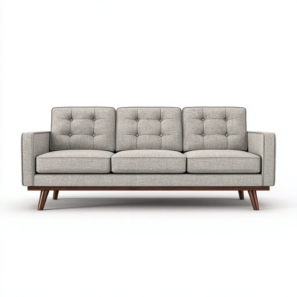 Canapé 3 places tissu 215x88x82 cm - gris clair - pour salon - design scandinave-Zinoiastudio