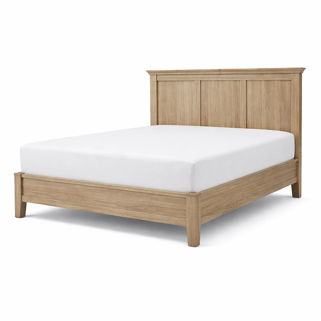 Estructura de cama de matrimonio de roble-LIVCORA