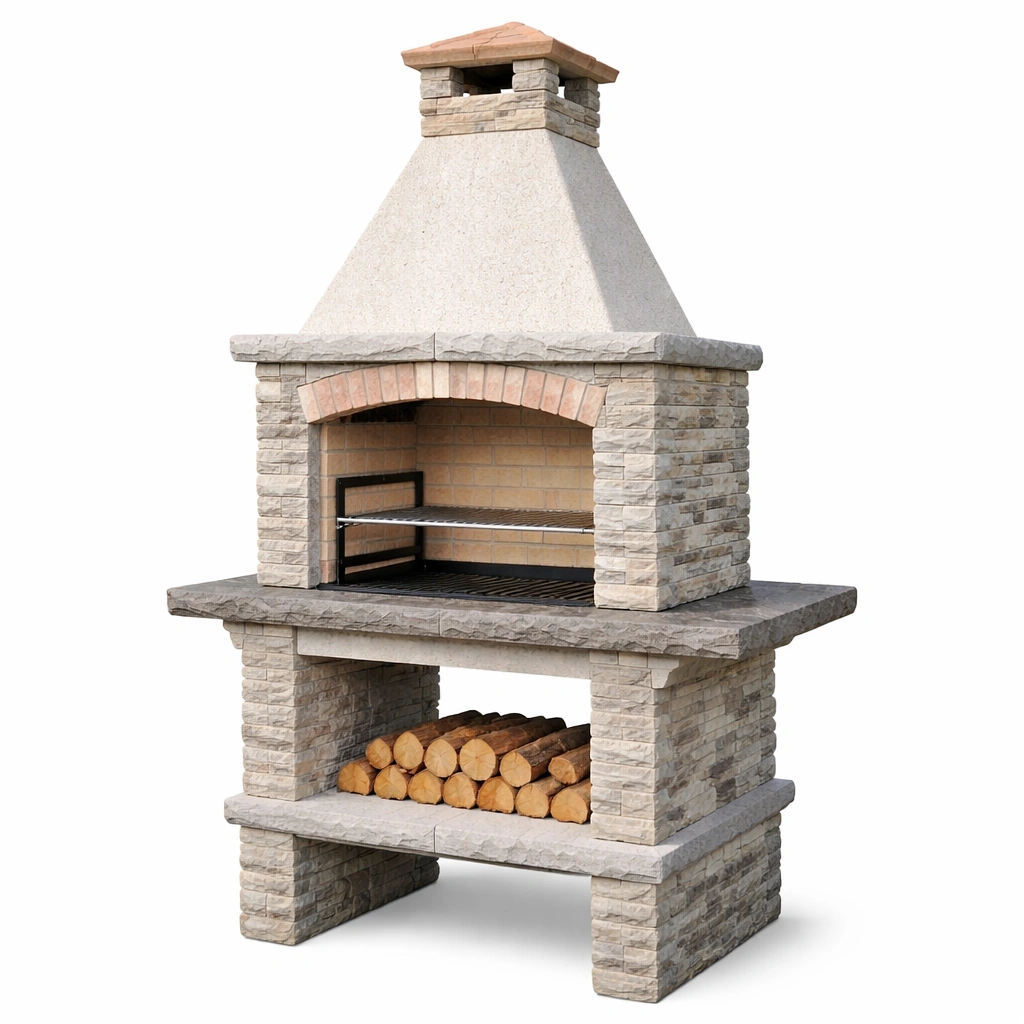 Barbacoa de piedra y ladrillo refractario-LIVCORA