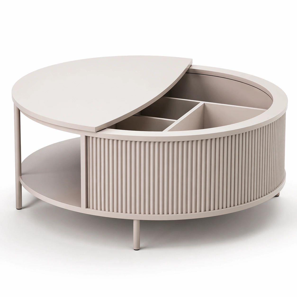 Tisch Mit Stauraum Beige-domnira