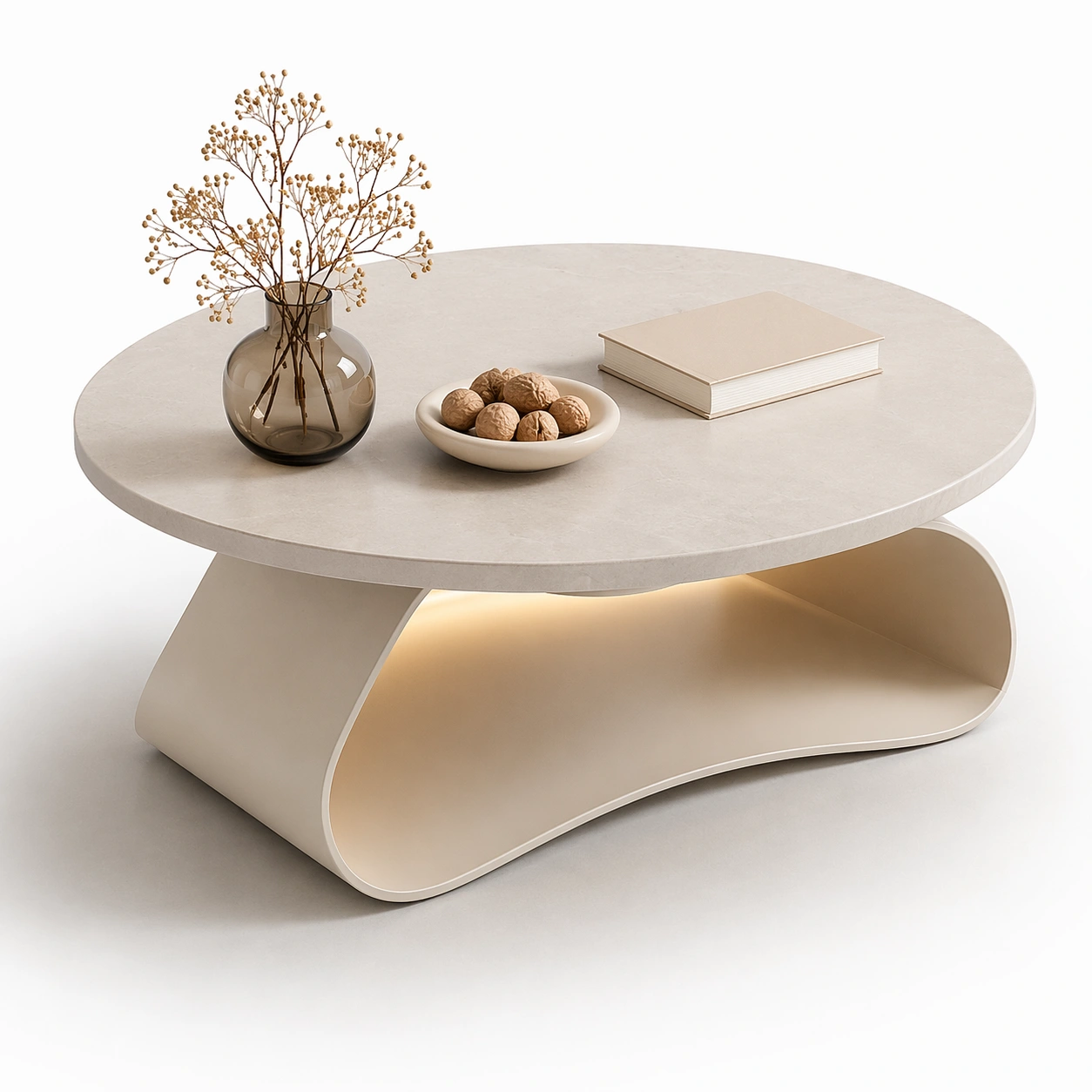 Tisch Mit Stauraum Grau Beige-domnira