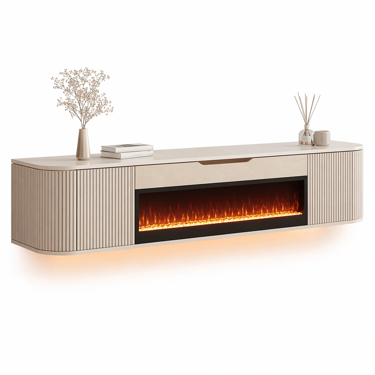 Lounge Sessel Beige mit Holzgestell-domnira