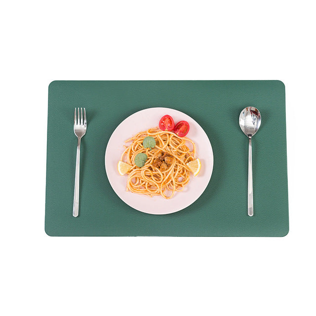 Faux Leather Placemats Heat Resistant Rectangle Mat Table Decorations-Grand Kitchen