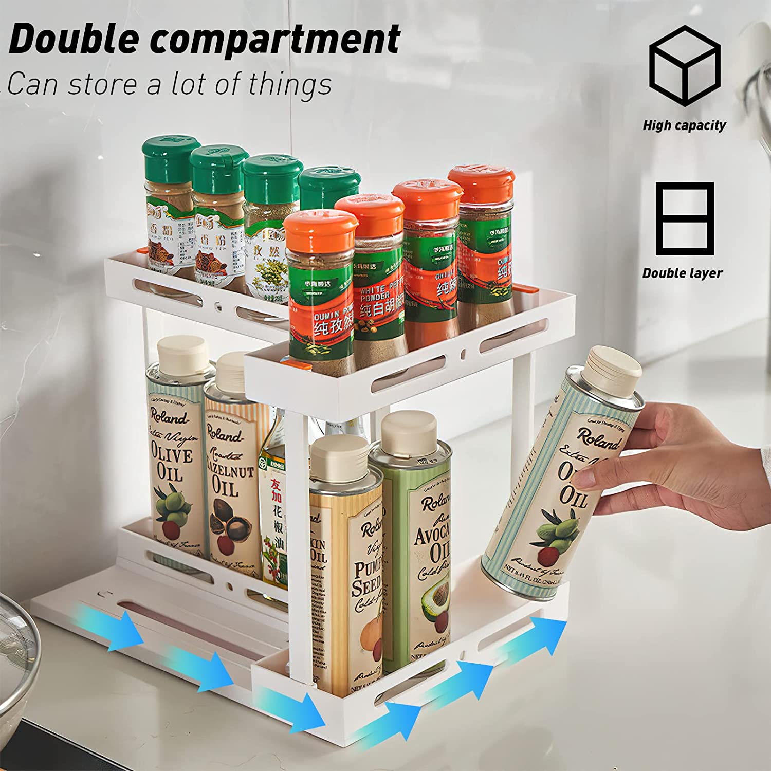 Rotating Spice Rack Organizer-Grand Kitchen