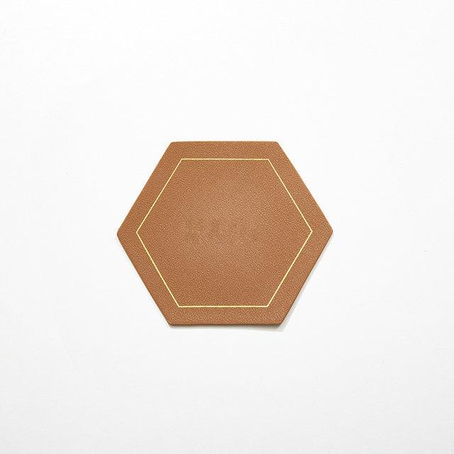 Leather Coaster Waterproof Heat Resistant Octagon Cup Coaster Cup Mat-Grand Kitchen