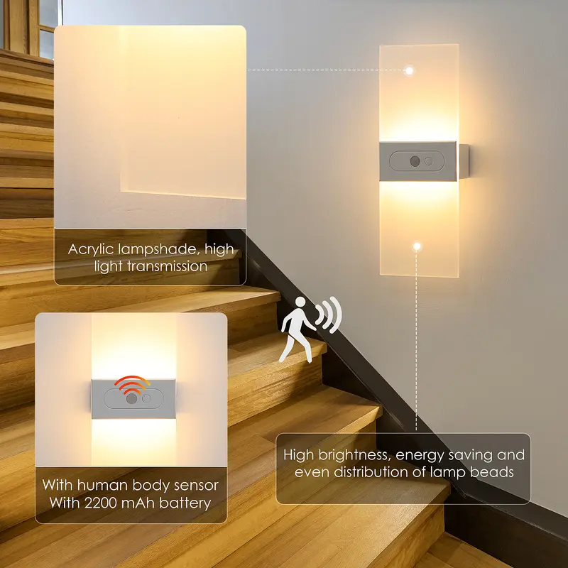 6000K Warm White Motion Sensor Wall Sconce 