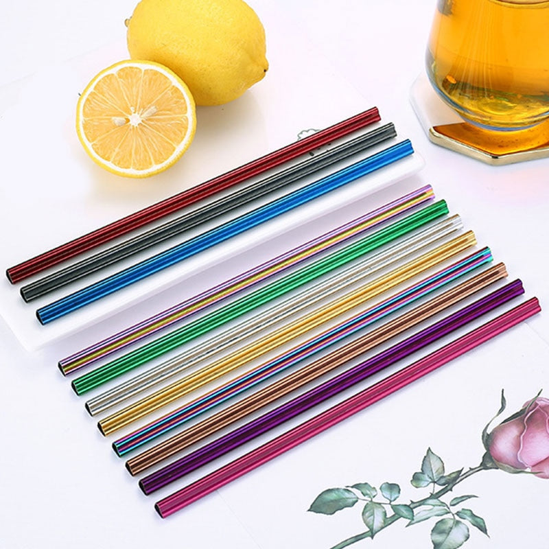 Straw Metal Straw Set Heart-shaped Bubble Tea Straws Stainless Steel-Grand Kitchen