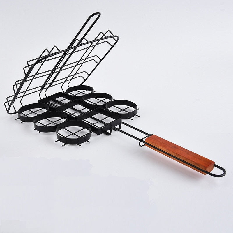Hamburger Grill Basket Accessories Mini Burger Press Barbecue Tool-Grand Kitchen