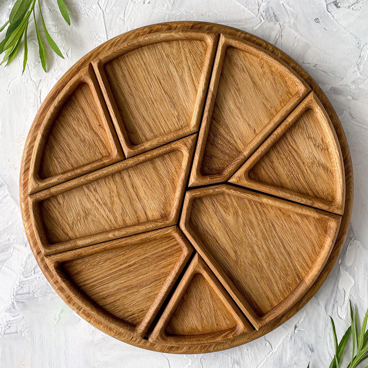 ​🏆Hot Sale⚡Puzzle Serving Tray - Wood with Removable Compartments