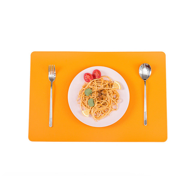 Faux Leather Placemats Heat Resistant Rectangle Mat Table Decorations-Grand Kitchen