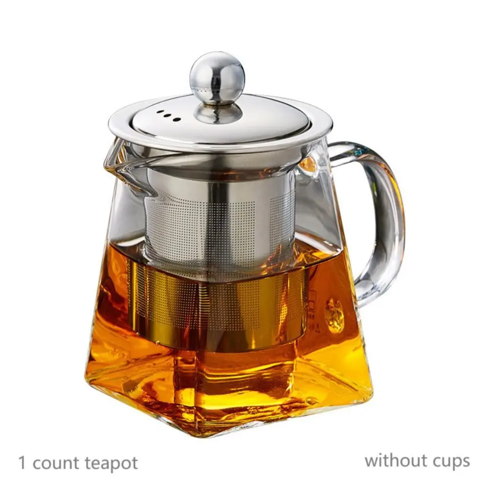Glass Tea Set -  1 Piece Stainless Steel Filter Infusion Tea Kettle with Removable Infuser