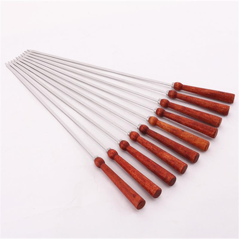 BBQ Skewers Flat Kebob Barbecue Skewer Long Meat Grill Needle Sticks-Grand Kitchen