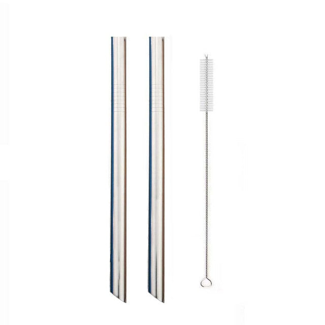 Reusable Drinking Straw Set Wide Metal Straw Stainless Steel Straw-Grand Kitchen