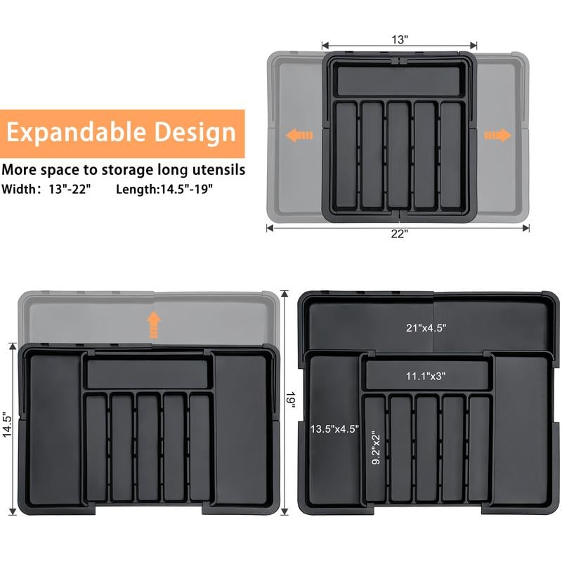 Large Capacity Expandable Utensil Drawer Organizer