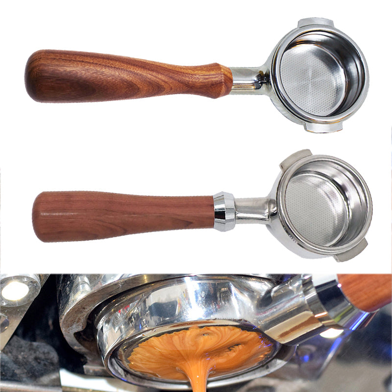 Coffee Bottomless Portafilter Group-head Coffee Machine Wooden Handle-Grand Kitchen