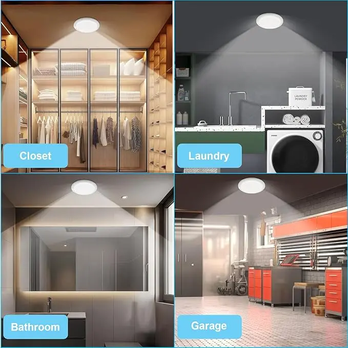 Rechargeable Motion Sensor Ceiling Light with Remote