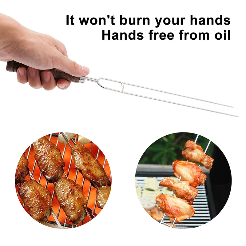 5pcs Portable Sharp Roasting Forks with Bag Camping Skewers BBQ Forks-Grand Kitchen