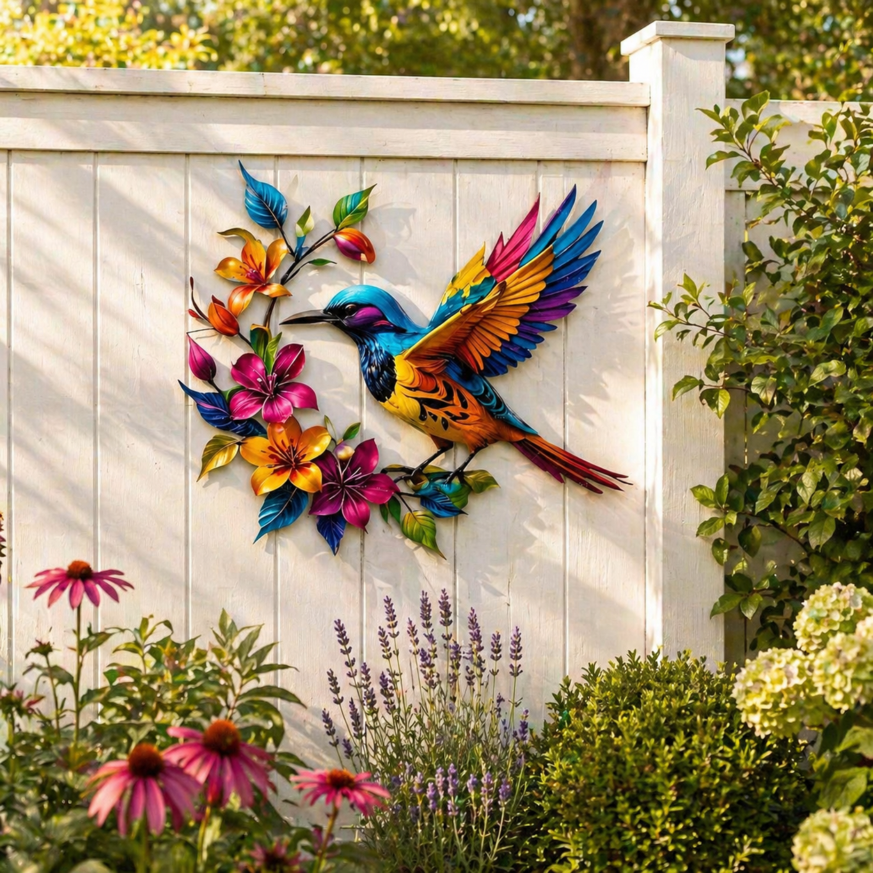 Hummingbird Bloom Metal Wall Art