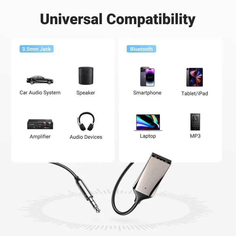 🔥Hot Sale 49% OFF🌟 Aux to Bluetooth 6.0 Car external Bluetooth receiving device