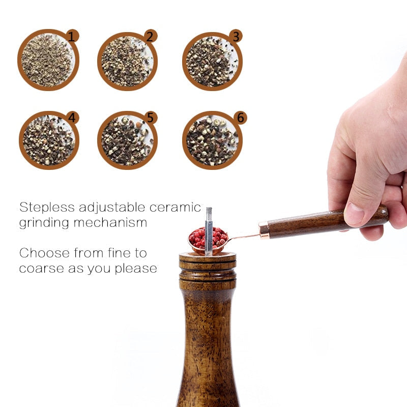 Salt and Pepper Mills Pepper Mill with Strong Adjustable Grinder-Grand Kitchen
