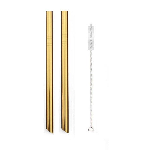 Reusable Drinking Straw Set Wide Metal Straw Stainless Steel Straw-Grand Kitchen