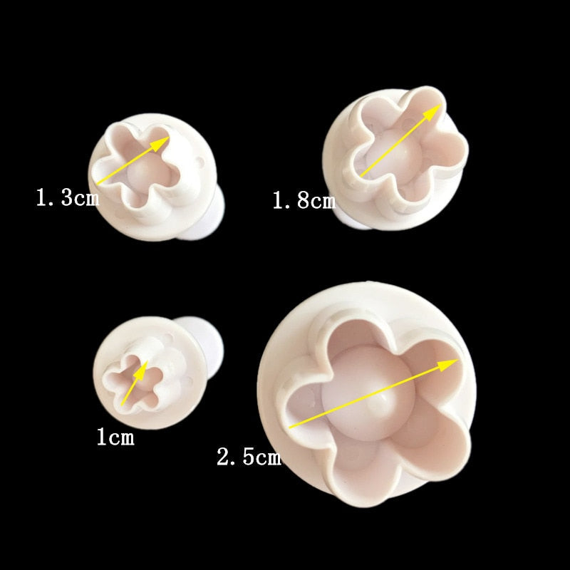 4pcs Plum Blossom Flower Fondant Cutter-Grand Kitchen
