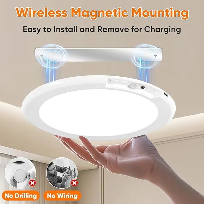 Rechargeable Motion Sensor Ceiling Light with Remote