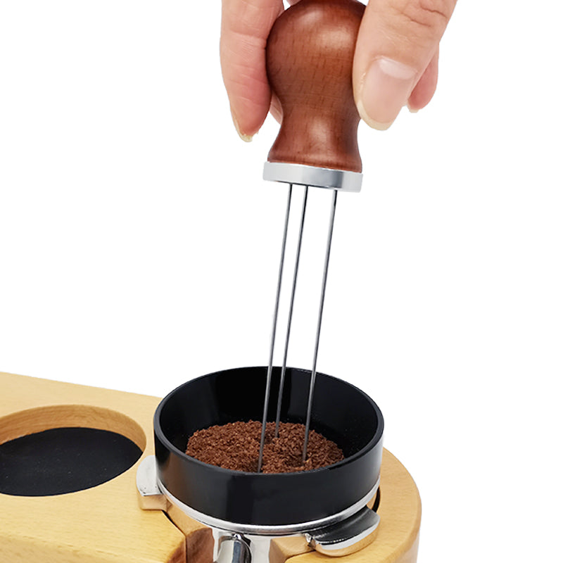 Wood Handle Stainless Steel Espresso Coffee Tamper Stirring Needle-Grand Kitchen
