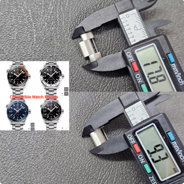 Compatible with Omega Seamaster 150/300/600 steel bracelet links, De Ville 434