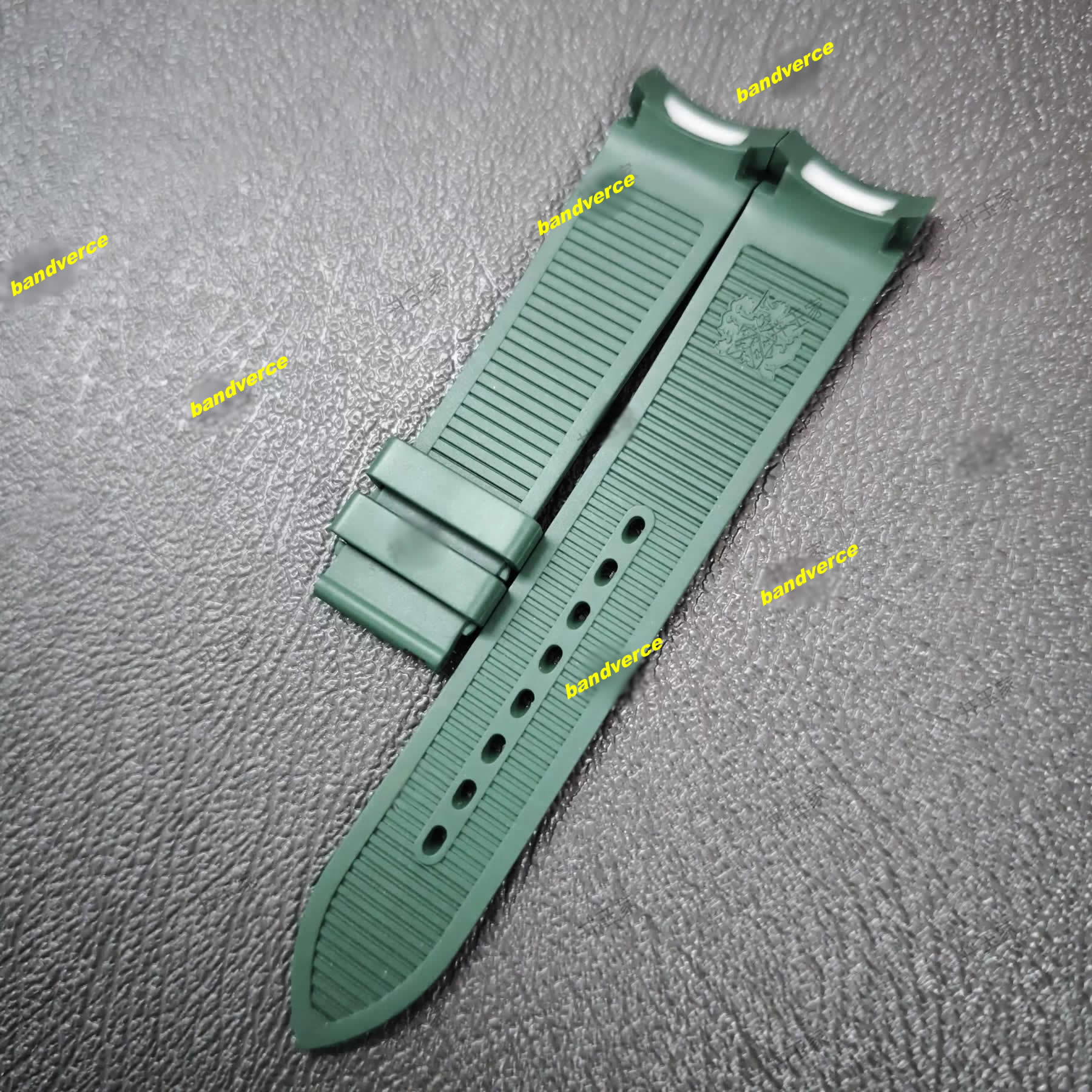 Piaget POLO Fluorocarbon Rubber Strap for POLO Watch “Black Knight” G0A47014, Dedicated Folding Clasp, 21mm
