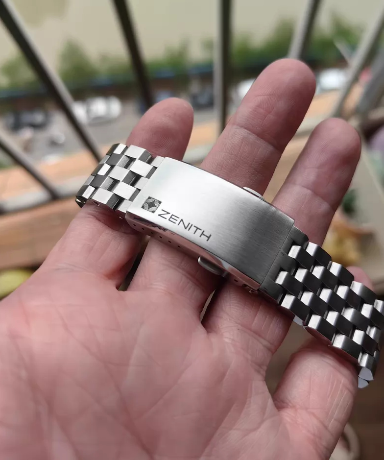 ZENITH Vintage Steel Watch Strap 18mm 20mm 22mm - Dual Push-Button Design