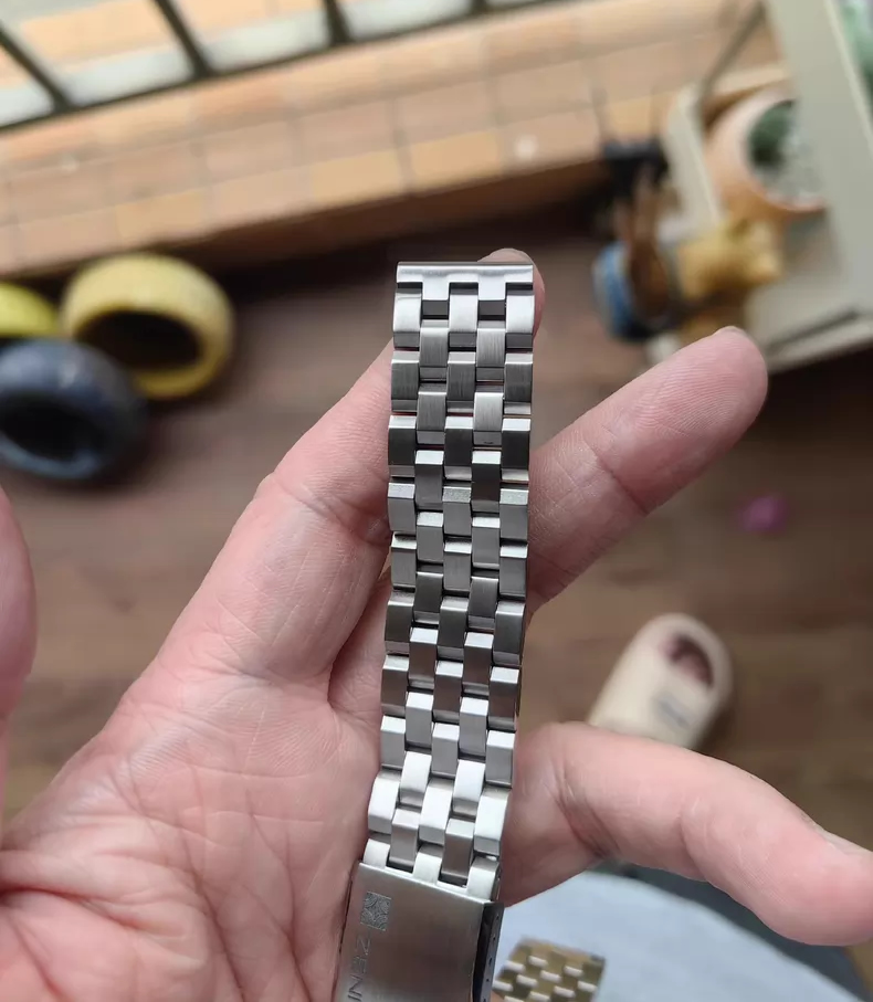 ZENITH Vintage Steel Watch Strap 18mm 20mm 22mm - Dual Push-Button Design