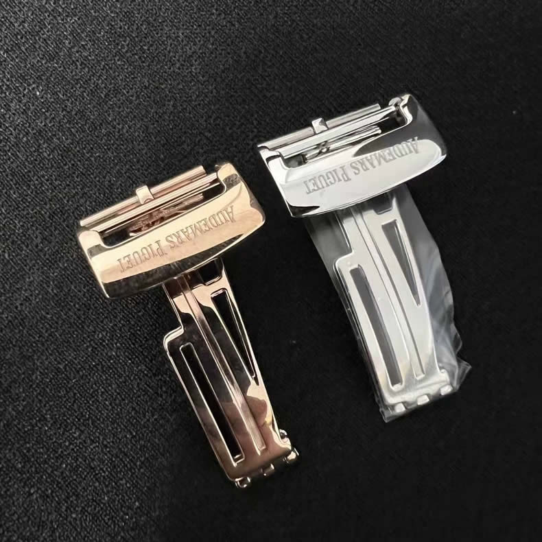 Audemars Piguet leather and rubber strap buckle with single folding clasp (16mm, 18mm)
