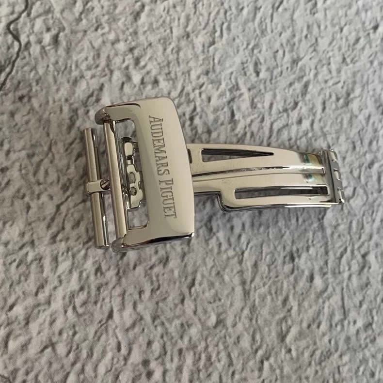 Audemars Piguet leather and rubber strap buckle with single folding clasp (16mm, 18mm)