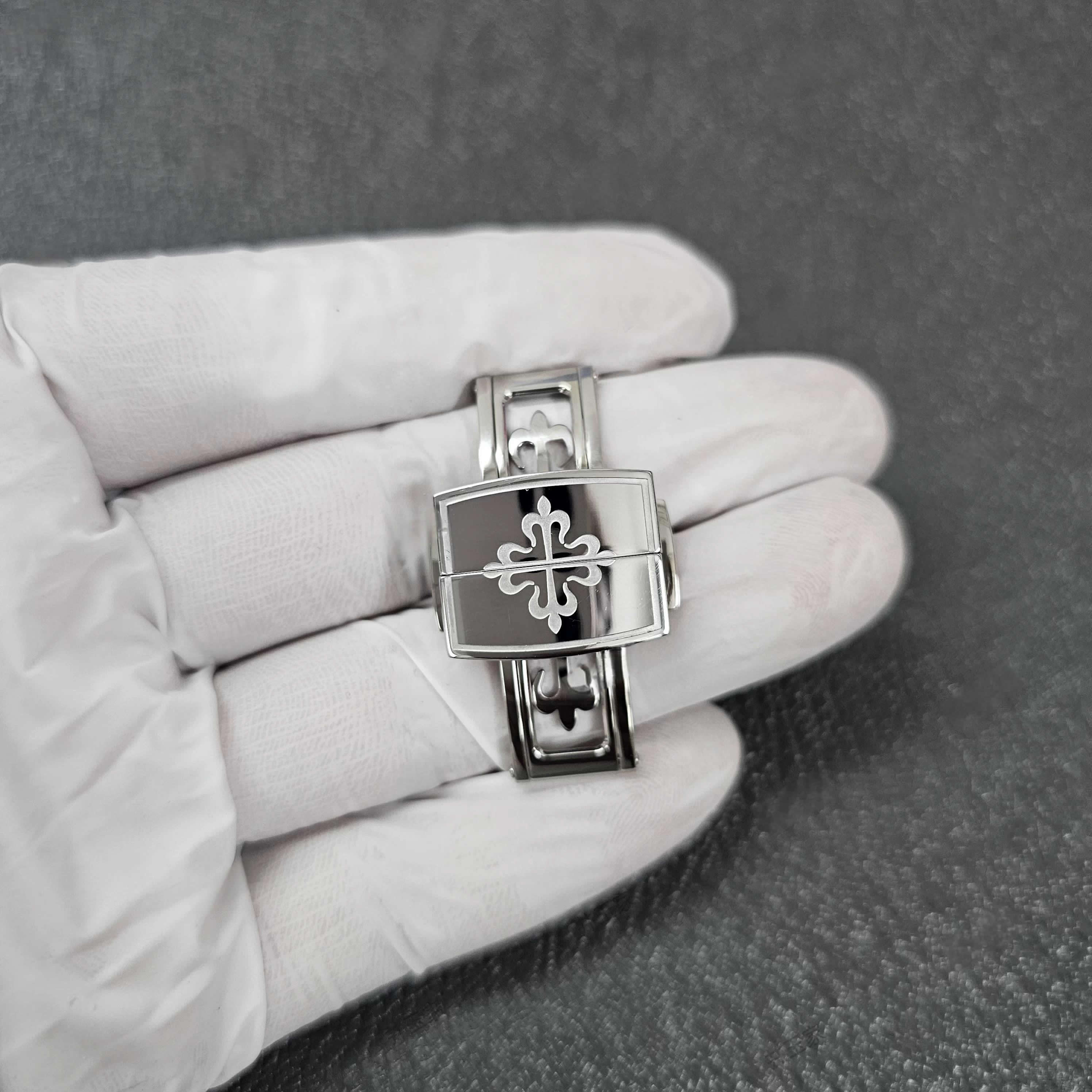 Patek Philippe Hand Grenade Strap Buckle PP5168/5167/5164 Rubber Folding Butterfly Clasp 18mm