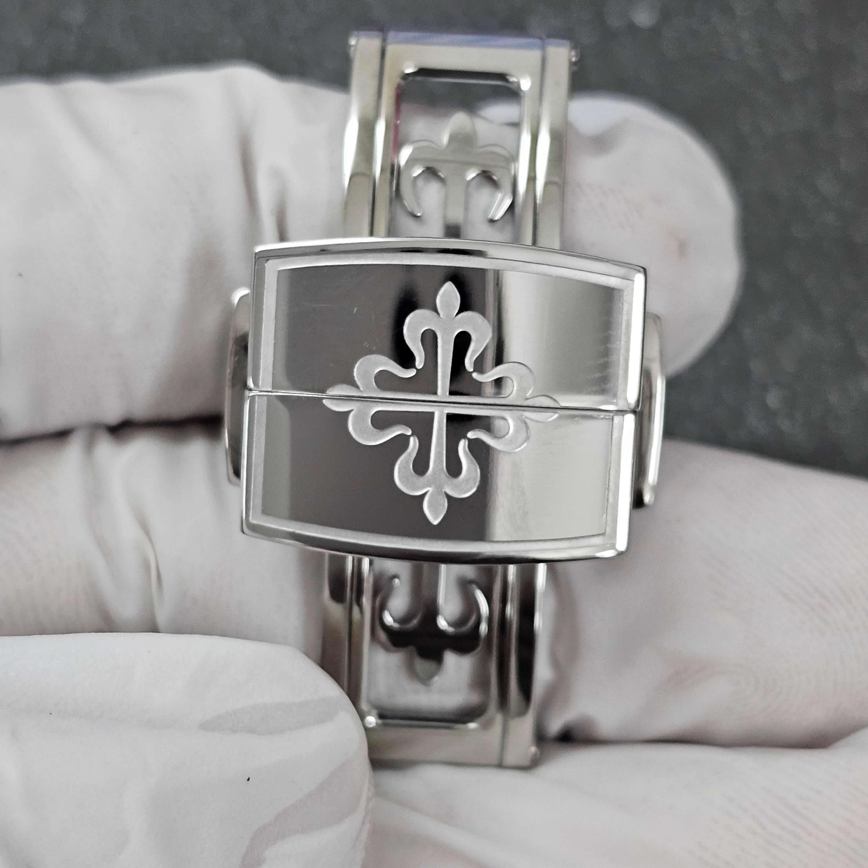 Patek Philippe Hand Grenade Strap Buckle PP5168/5167/5164 Rubber Folding Butterfly Clasp 18mm