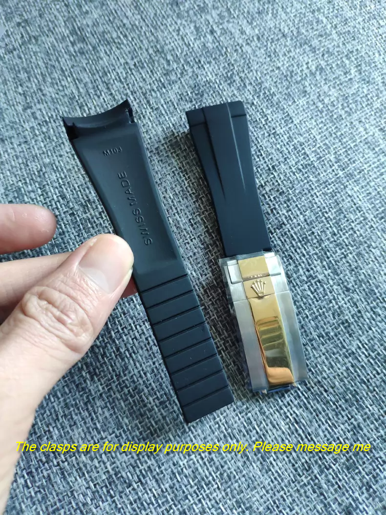 Rolex Submariner rubber strap, Daytona folding clasp, Yacht-Master silicone strap 20mm 21mm