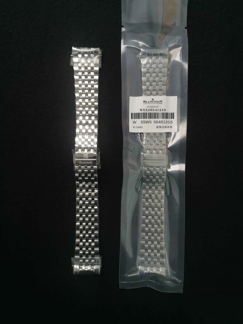 Genuine Blancpain 6654, 6651 Men's Stainless Steel Watch Band (40mm Dial) 20mm