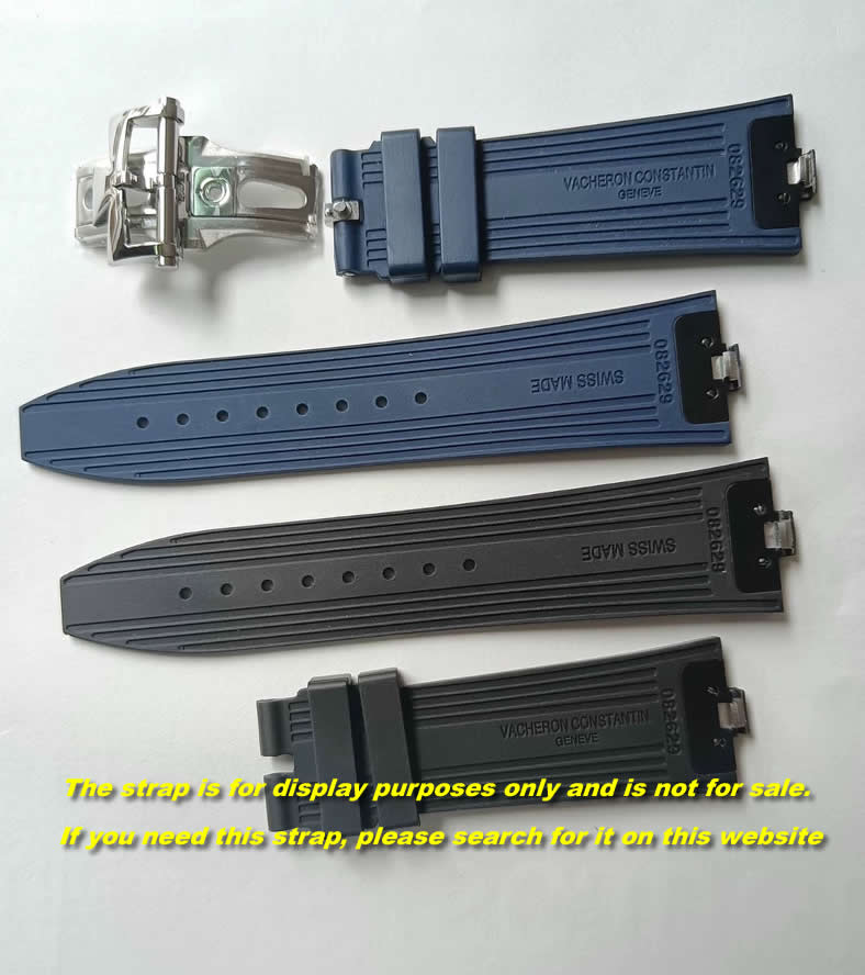 Genuine Vacheron Constantin Overseas rubber and alligator leather strap with quick-release folding clasp