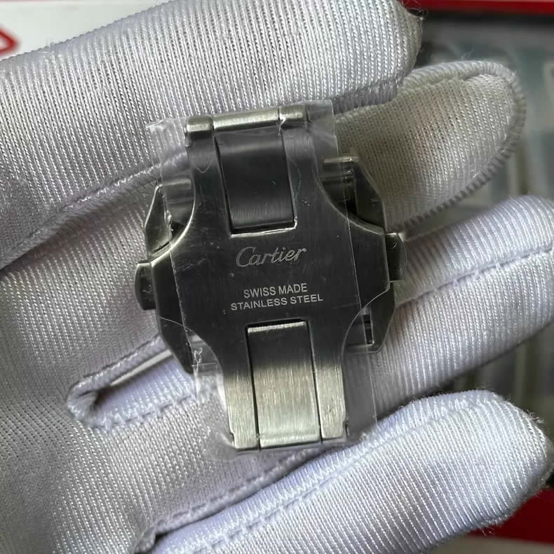 Cartier double-push butterfly clasp, Santos 100 folding clasp 18mm 21mm
