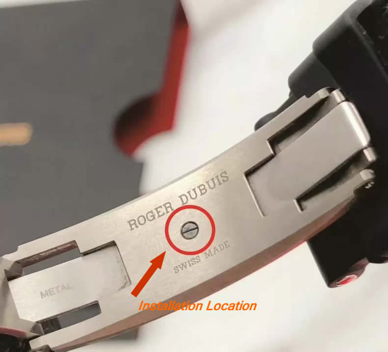 Screws on the back of all Roger Dubuis watch buckles