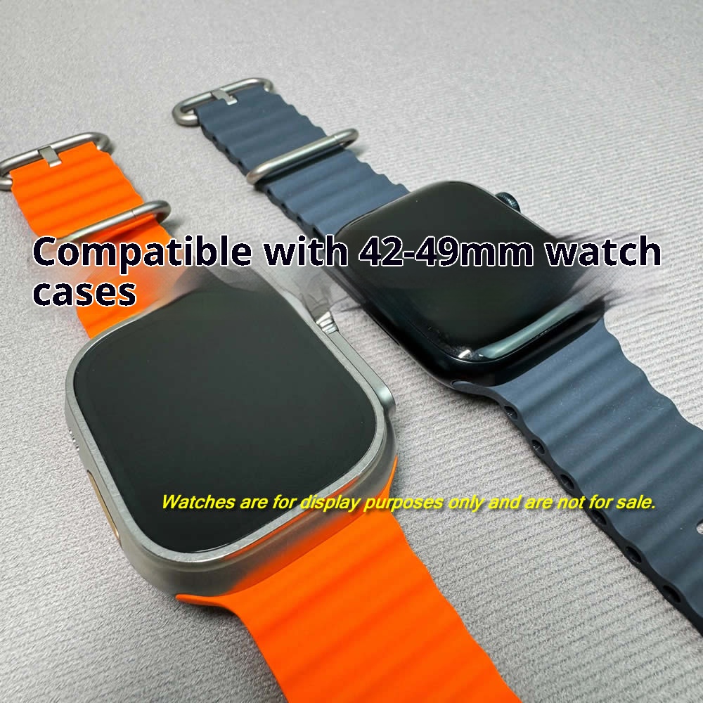 Apple Watch Ultra 3/2/1, Series 11/10/9/8 Fluorocarbon Rubber and Titanium Ocean Band