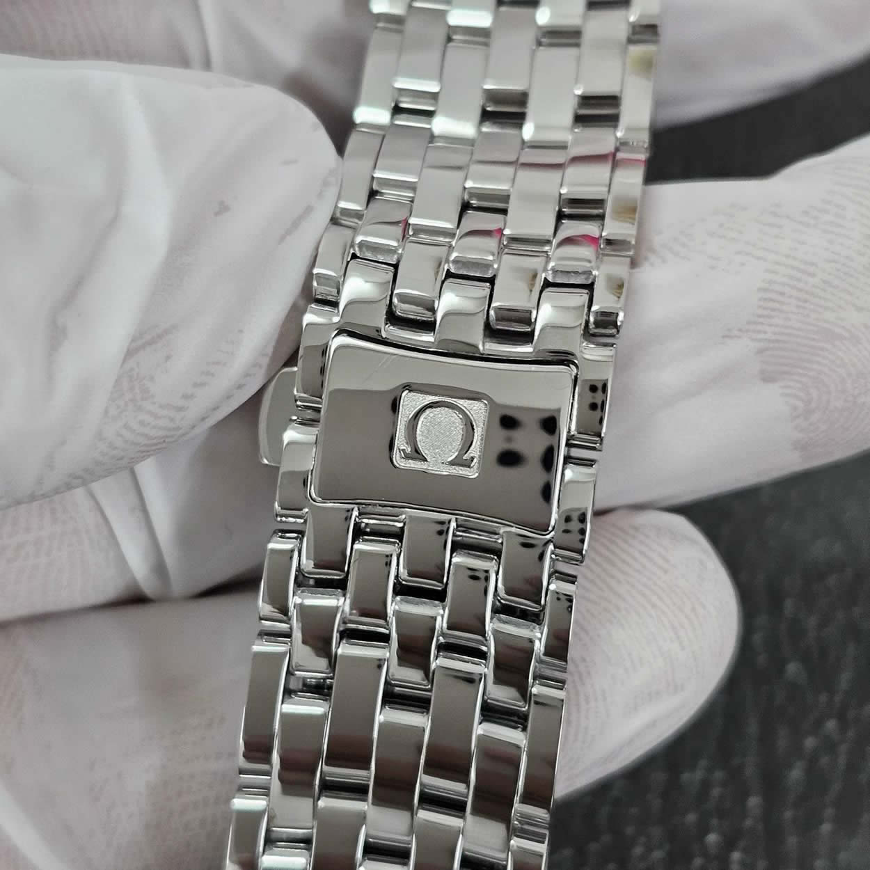 Genuine Omega De Ville 424 Steel Strap, 20mm Stainless Steel Folding Buckle Strap for De Ville II Men's Watches